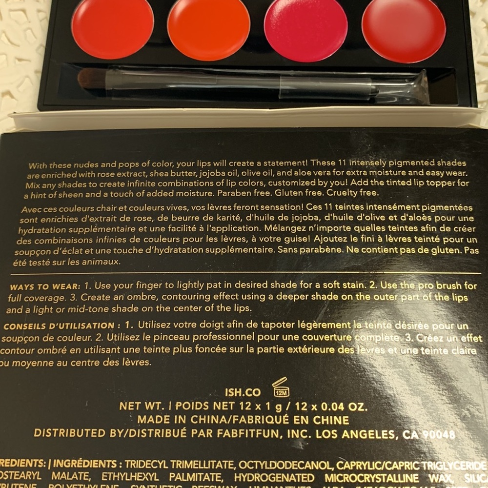 ISH lip statement palette NIB 12 Beautiful Shades Pinks, Reds, Tans. - Picture 6 of 13